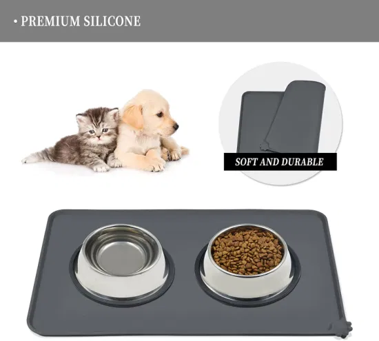 Tapis personnalisé pour animaux de compagnie, tapis d'alimentation en Silicone de grande taille pour animaux de compagnie, tapis pour chiens et chats